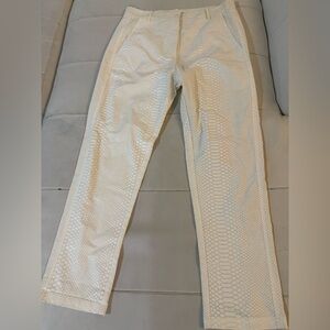 8PM white animal print cropped trouser 
Small